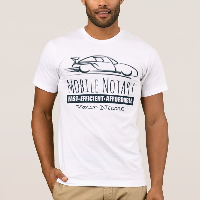 Camiseta Nome Personalizado do Carro Rápido Público Notário (Frente)