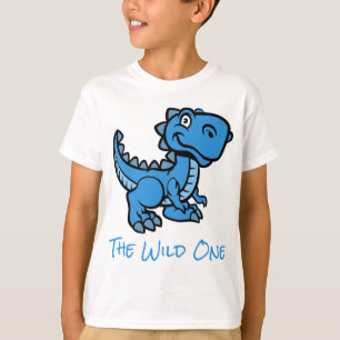Camiseta Nome Personalizado do Dinossauro T Rex Azul
