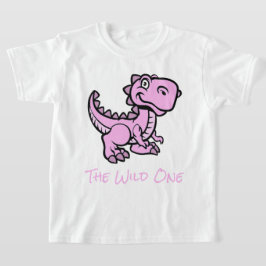 Camiseta Nome Personalizado do Dinossauro T Rex Rosa