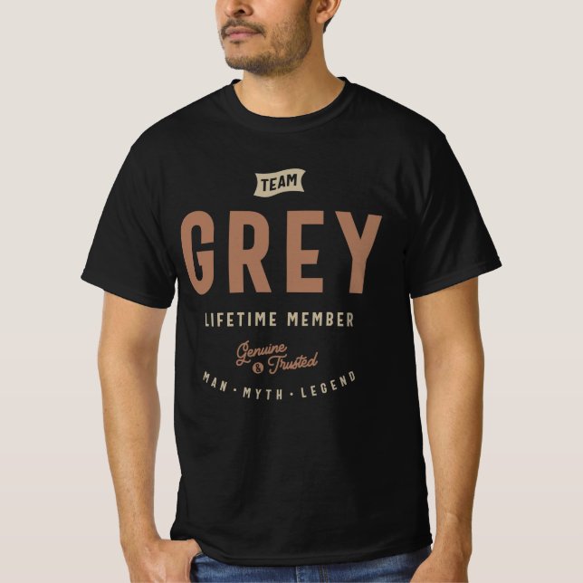 Camiseta Nome Personalizado do Membro da Duração do Cinza d (Frente)