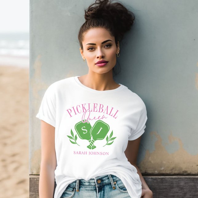 Camiseta Nome personalizado do Monograma do logotipo Rainha (Criador carregado)