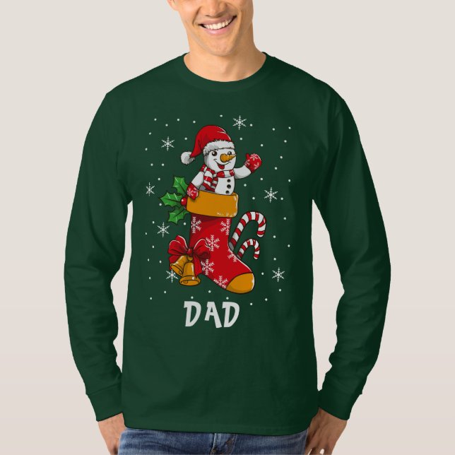 Camiseta Nome Personalizado do Pai de Férias de Natal da Fa (Frente)