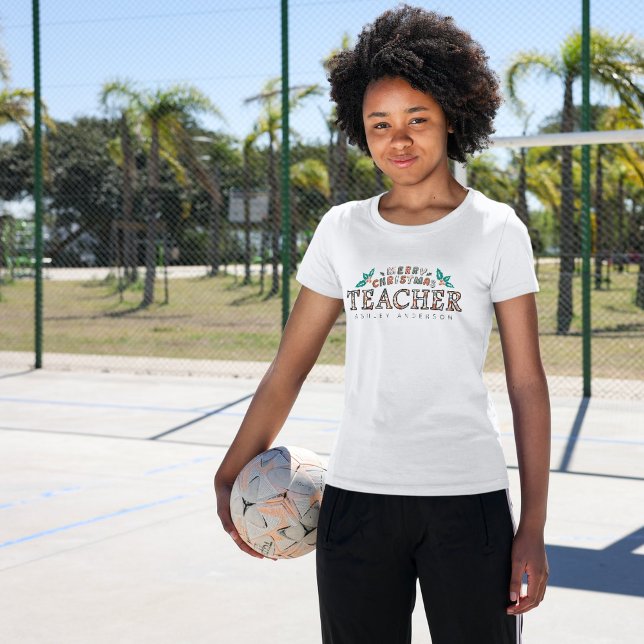 Camiseta Nome Personalizado do Presente de Natal do Profess (Criador carregado)