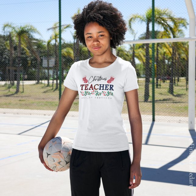 Camiseta Nome Personalizado do Presente de Natal do Profess (Criador carregado)