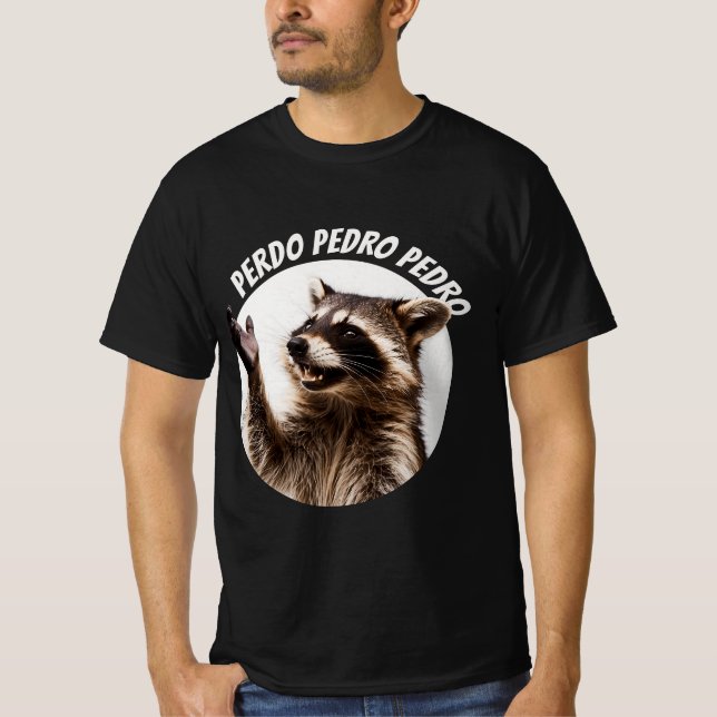 CAMISETA NOME PERSONALIZADO DO RACCOON PEDRO (Frente)
