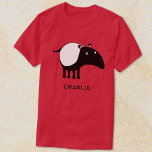 Camiseta Nome Personalizado do Tapir<br><div class="desc">Um fofo Tapir malaio para amantes de animais e espécies selvagens ameaçadas. Arte original de Nic Squirrell. Altere o nome ou texto para personalizar.</div>