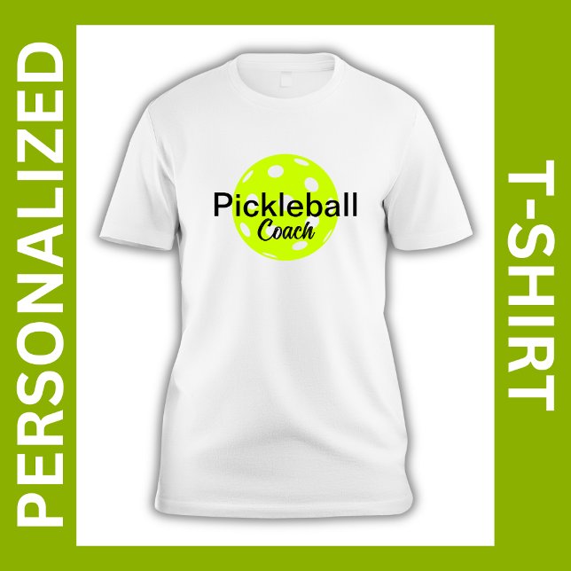 Camiseta Nome personalizado do treinador de seleção (Personalized Pickleball Coach T-Shirt)