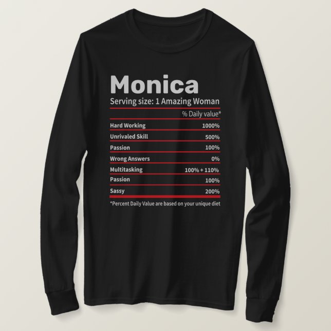 Camiseta Nome Personalizado dos Fatos Nutricionais - Presen (Frente do Design)