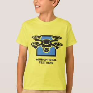 Camiseta Nome Personalizado e Drone de Texto