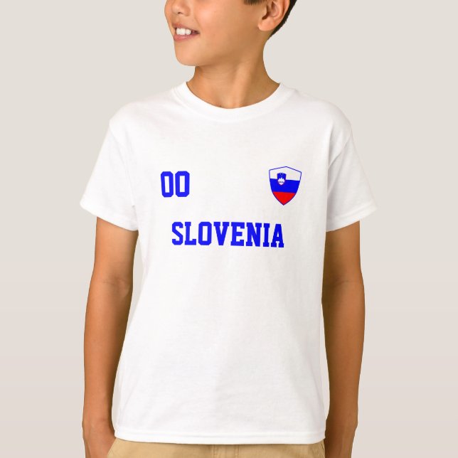 Camiseta Nome Personalizado E Futebol De Número Da Eslovêni (Frente)
