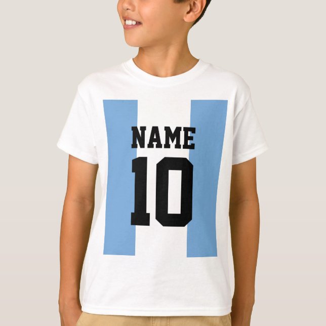 Camiseta Nome personalizado e número Argentina Sinalizador (Frente)
