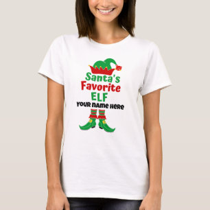 Camiseta Nome Personalizado Elfo Favorito do Papai