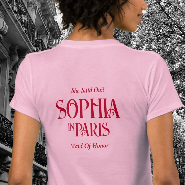 Camiseta Nome Personalizado Em Pink Da Bachelorette Em Pari (Criador carregado)