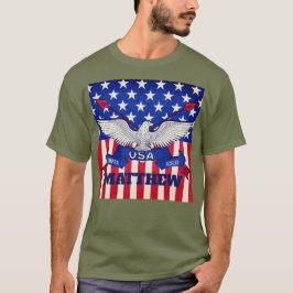 Camiseta Nome Personalizado EUA Águia Patriótica Semper Fid