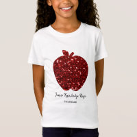 Nome Personalizado Faux Gitter Red Apple School Ki