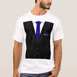 Camiseta Nome Personalizado Faux Suit Business T-Shirt