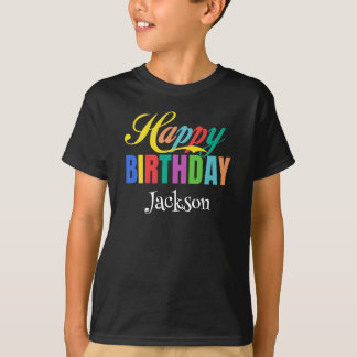 Camiseta Nome Personalizado Feliz Aniversário Personalizado