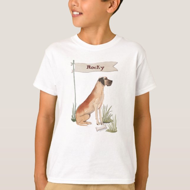 Camiseta Nome Personalizado - Grande Cão de Pet do Painel (Frente)