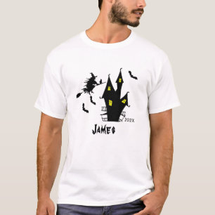 Camiseta Nome personalizado Halloween Retro Elegante