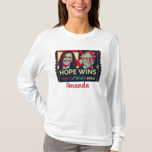 Camiseta Nome Personalizado - Hope Wins Harris Walz 2024