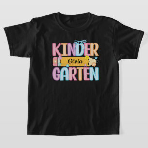 Camiseta Nome Personalizado Jardim de Infância de Volta à E