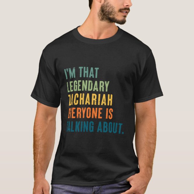 Camiseta Nome Personalizado Legendário Zachariah (Frente)
