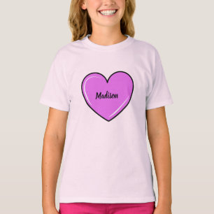 Camiseta Nome Personalizado Love Heart T-Shirt
