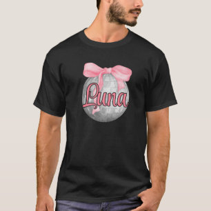 Camiseta Nome Personalizado Luna Coquette Arco Rosa Disco B