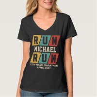 Nome Personalizado Maratona Suporte VNeck Retro