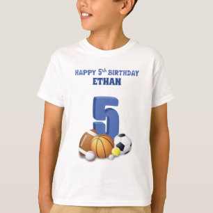 Camiseta Nome Personalizado Menino Aniversário de 5 Anos Bo