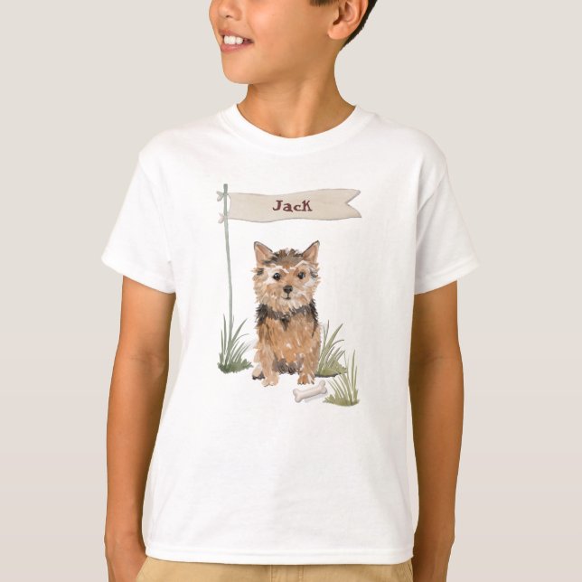Camiseta Nome Personalizado Norfolk Terrier Pet Dog (Frente)
