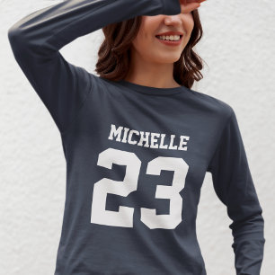 Camiseta Nome Personalizado Número Womens Esporte Jersey T-