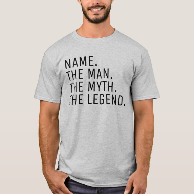 Camiseta Nome Personalizado O Homem O Mito A Legenda (Frente)