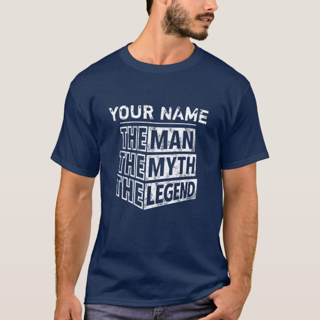Camiseta Nome Personalizado O Homem O Mito O Marinho Da Leg (Frente)