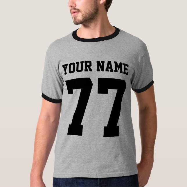 Camiseta Nome personalizado + O número ostenta o t-shirt do (Frente)