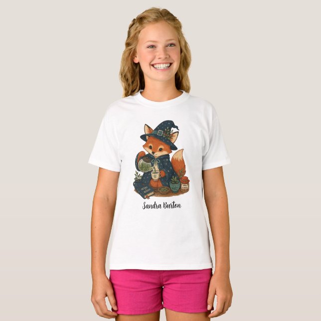 Camiseta Nome Personalizado ou Texto com Chá de Raposa (Frente Completa)