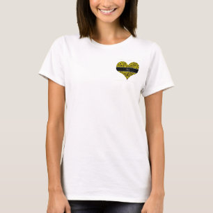 Camiseta Nome personalizado padrão leopardo amarelo
