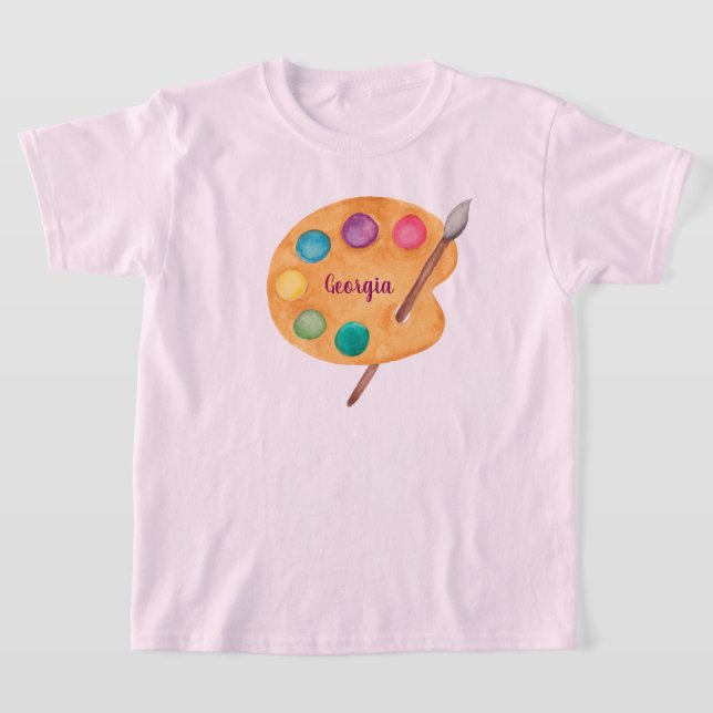 Camiseta NOME personalizado Paleta de pintura artística (Postura )