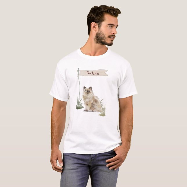 Camiseta Nome Personalizado Ragdoll Cat Pet (Frente Completa)