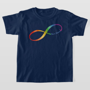 Camiseta Nome personalizado Rainbow Infinity T-Shirt