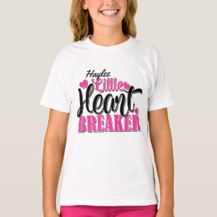 Camiseta Nome Personalizado Rosa Quebra Coraçãozinho