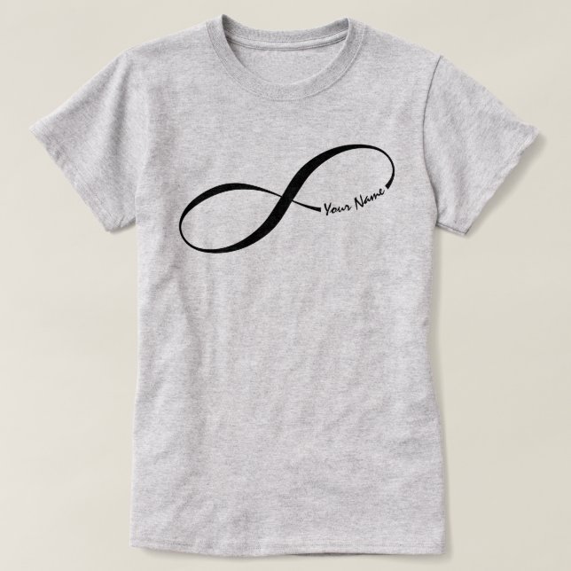 Camiseta Nome Personalizado Símbolo Infinity T-Shirt (Frente do Design)