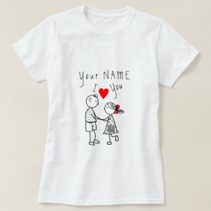 Camiseta Nome Personalizado T-Shirt Love Gift Adicionar Seu