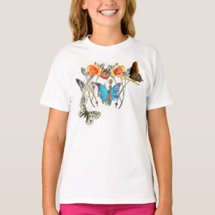 CAMISETA NOME PERSONALIZADO T-SHIRT PARA GAROTAS BUTTERFLIE