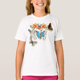 CAMISETA NOME PERSONALIZADO T-SHIRT PARA GAROTAS BUTTERFLIE