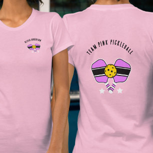 Camiseta Nome personalizado T-Shirt Pickleball Rosa