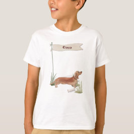 Camiseta Nome Personalizado Tan Dachshund Pet Dog