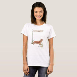 Camiseta Nome Personalizado Tan Dachshund Pet Dog
