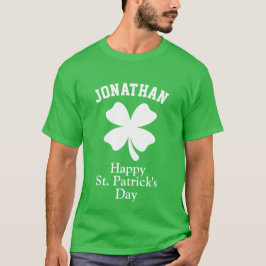Camiseta Nome Personalizado Trevo Sortudo Dia de São Patríc