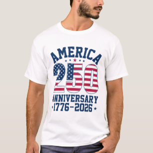 Camiseta Nome Personalizado (Verso) America 250 Anos Simple